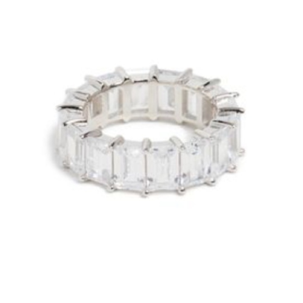 Adina Eden CZ Silver Women's Baguette Eternity Band NEW
